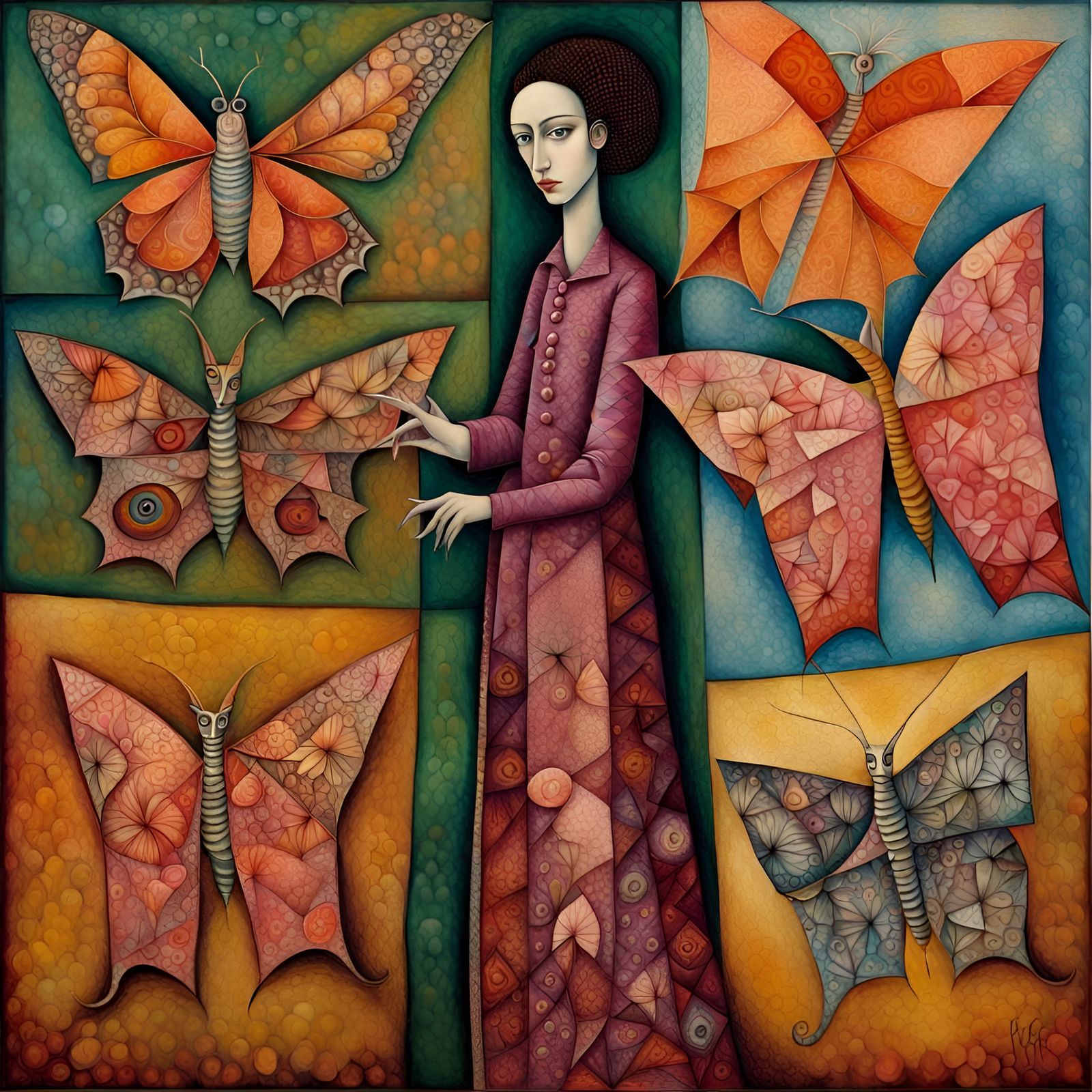 Art Nouveau Butterfly House Docent Portrait