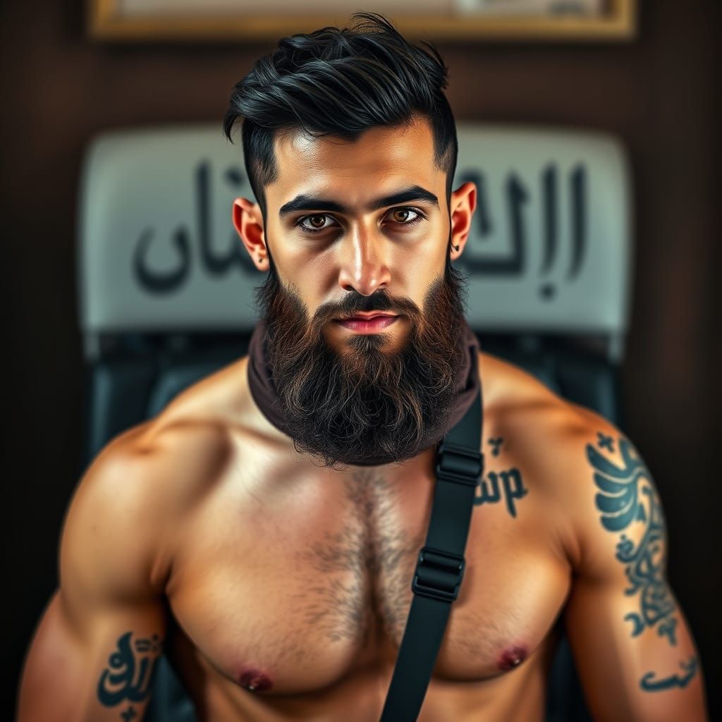 Handsome Moroccan Warrior in Regal Hues