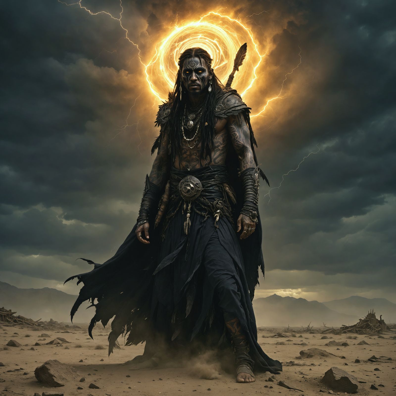 Dark Sorcerer Portrait in Dark Fantasy Style