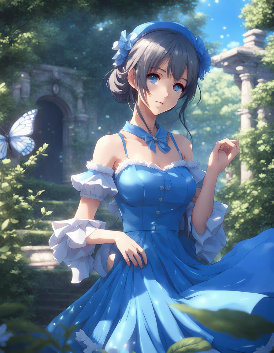 Girl in hidden garden