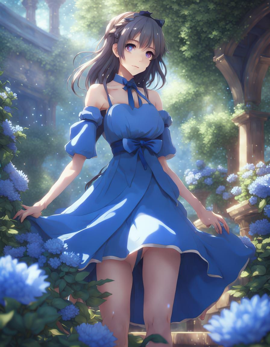 Girl in hidden garden