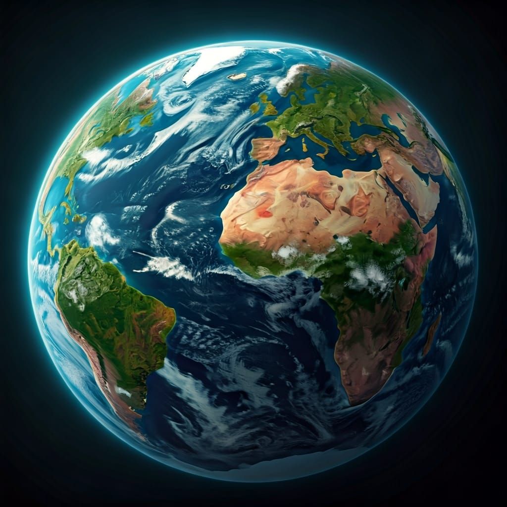 Surreal Aerial Earth Landscape in Sci-Fi Style