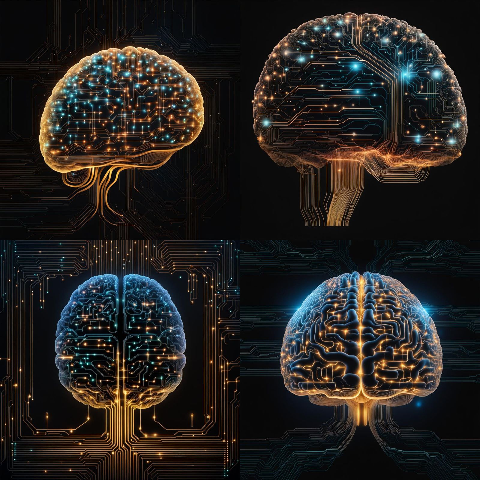 Glowing Neural Network Brain Representation