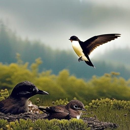 Animals Gather After Forest Fire