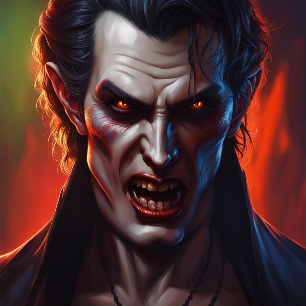 Detailed Hyperrealistic Portrait of Vampires