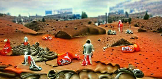 AI Vision of Martian Life