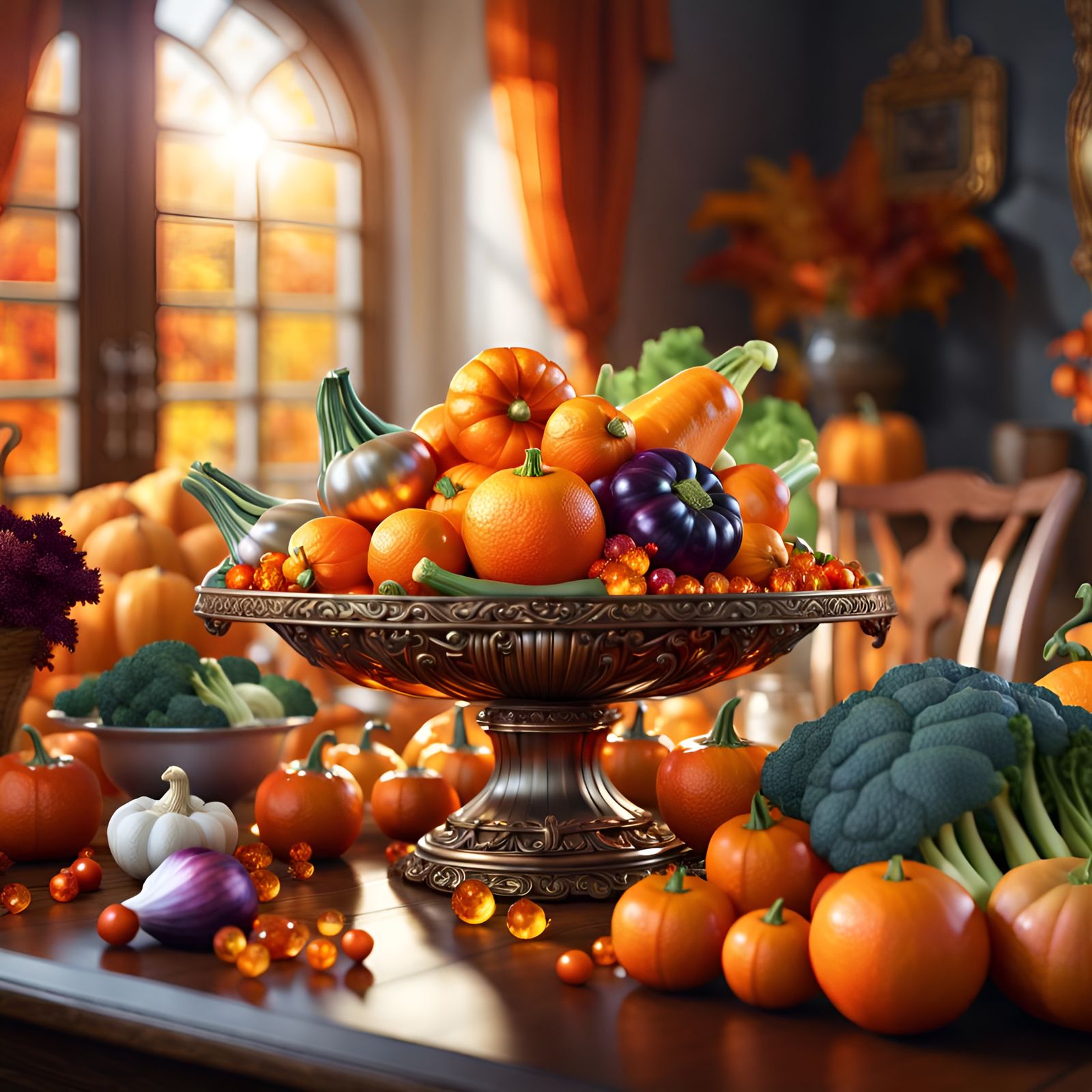 Crystal Cornucopia with Autumn Vegetables