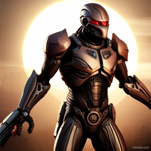 Cyborg Mashup: Predator, Xenomorph, RoboCop, Detailed Art