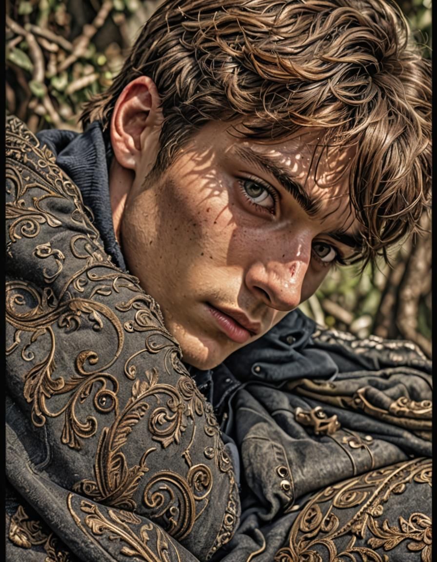 Hyperrealistic Portrait of a Handsome Teenager