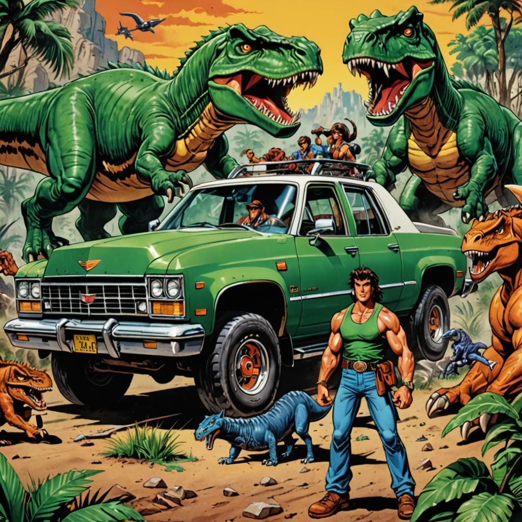 Cadillacs and Dinosaurs Themed Image