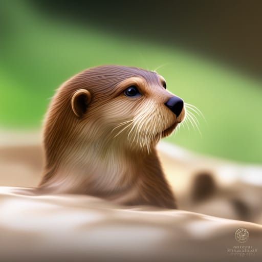 Isometric Otter in 3D Vector Style