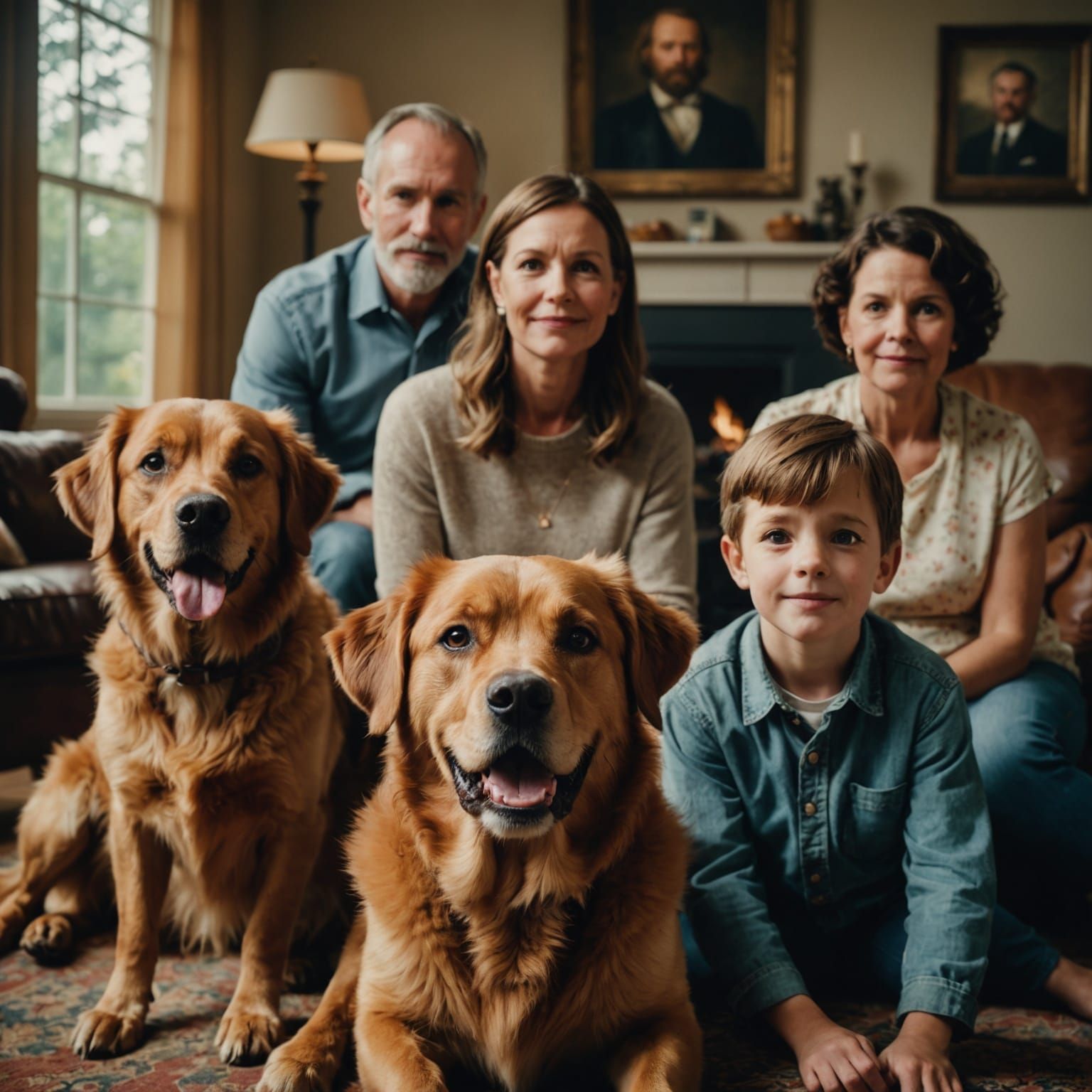 Dog Photobombs Family Portrait in Cinematic Style