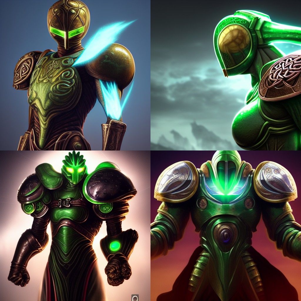 Celtic Knight Samus Aran Portrait in Hyperrealism