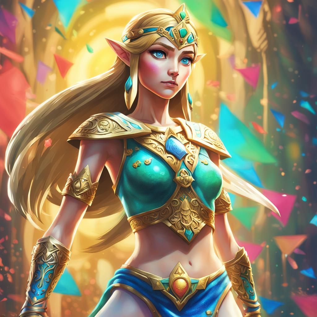 Hyperrealistic Princess Zelda in Bikini Outfit