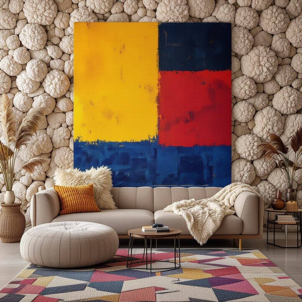 Tufted Textile with Rothko-Inspired Color Fields