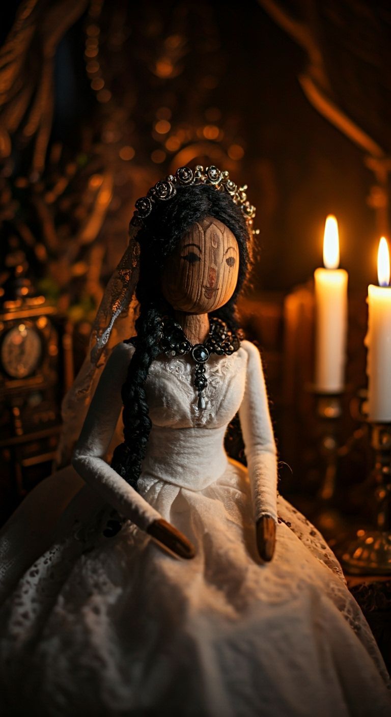 Gothic Aasimar Doll Bride in Mystical Nursery