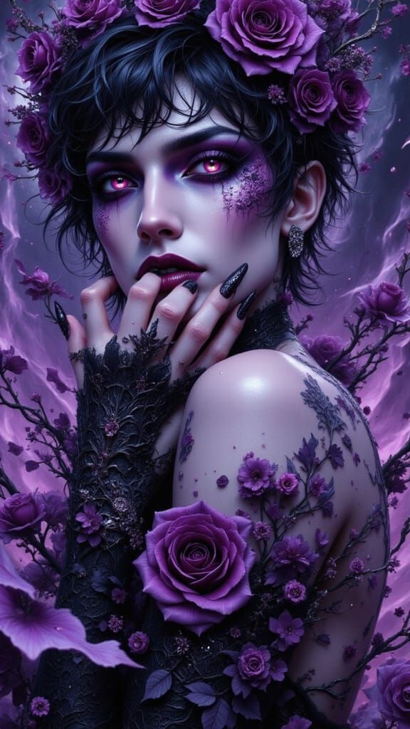 Bishounen Vampire Alucard in Hyperrealistic Style