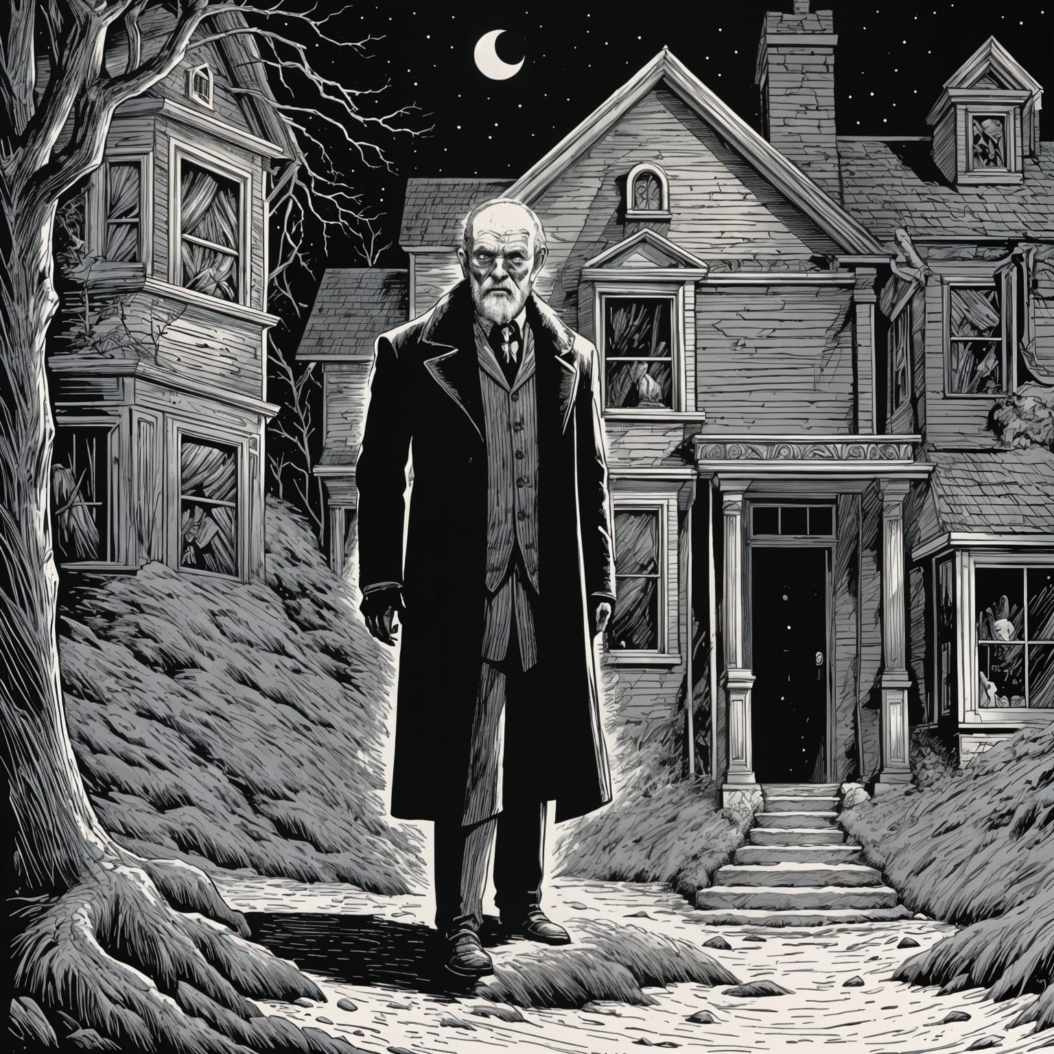Edward Gorey-Inspired Gothic Comic Art