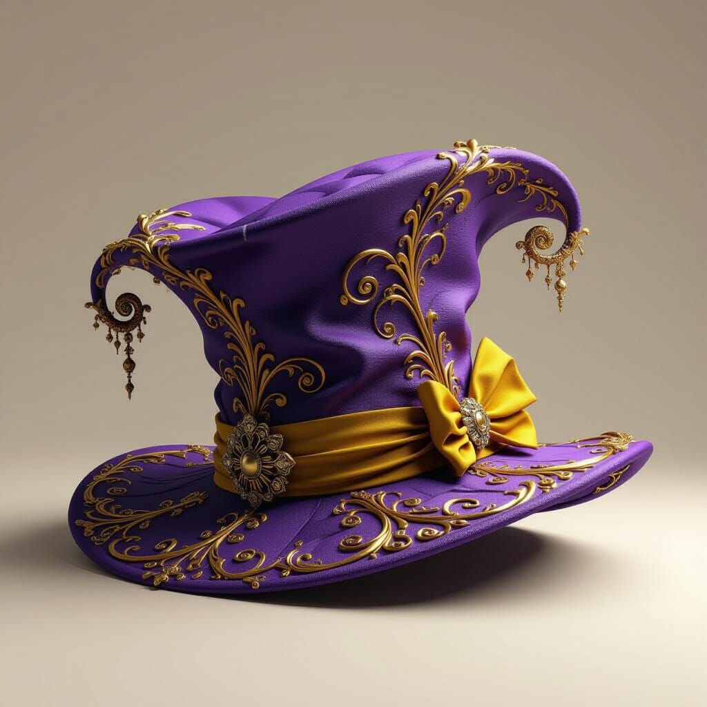 Dark Fantasy Hat Concept Art in Deep Colors