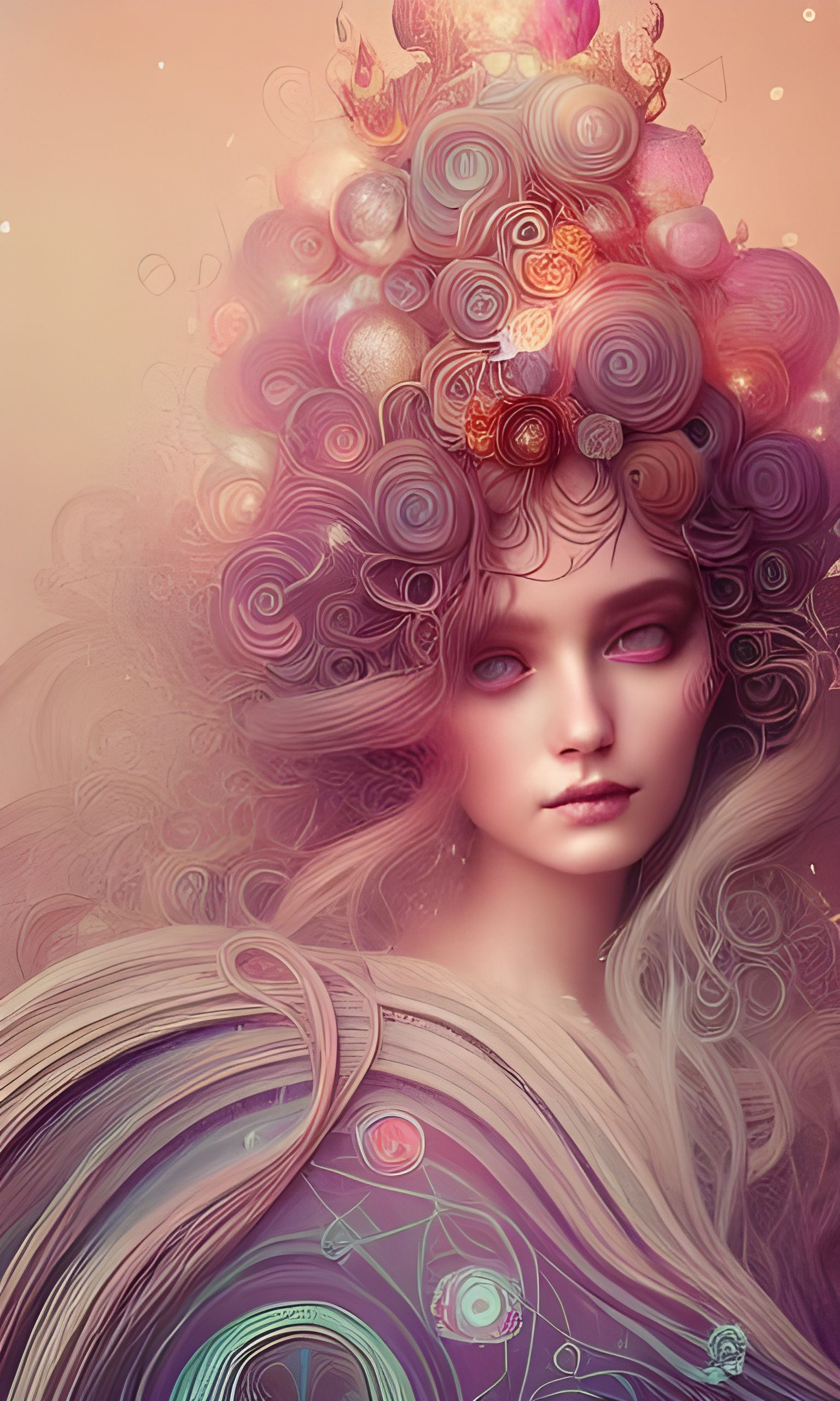 Fourth-Dimensional Princess in Digital Art Style