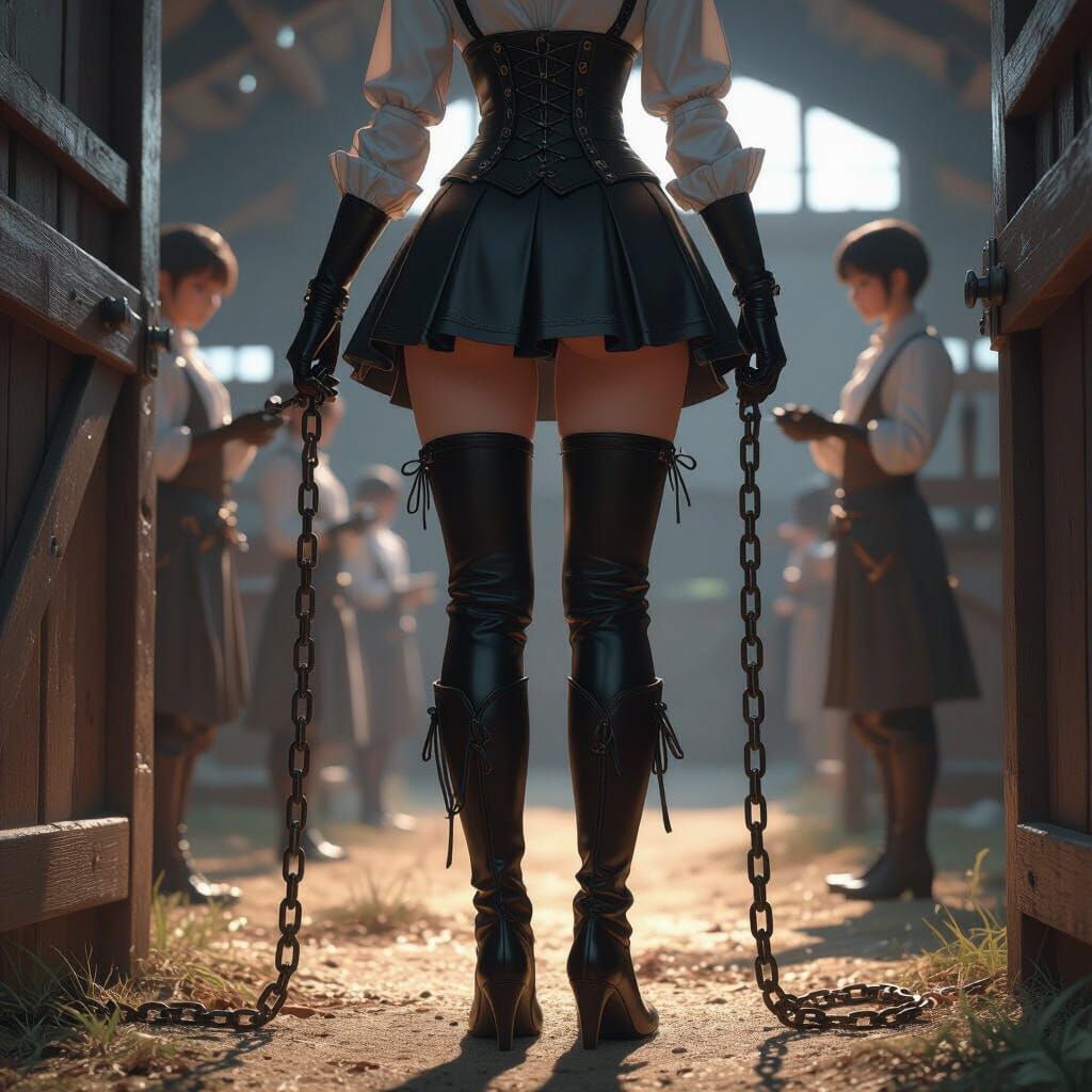 Mistress Sophie Unshackles Servants: Anime-Inspired 3D Art