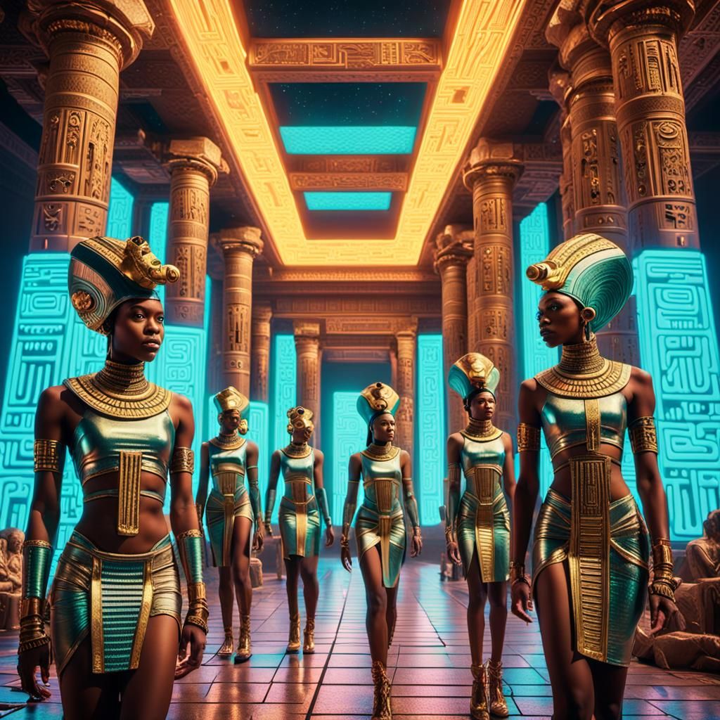 Afrofuturistic Queens in Ancient Egypt: Digital Art