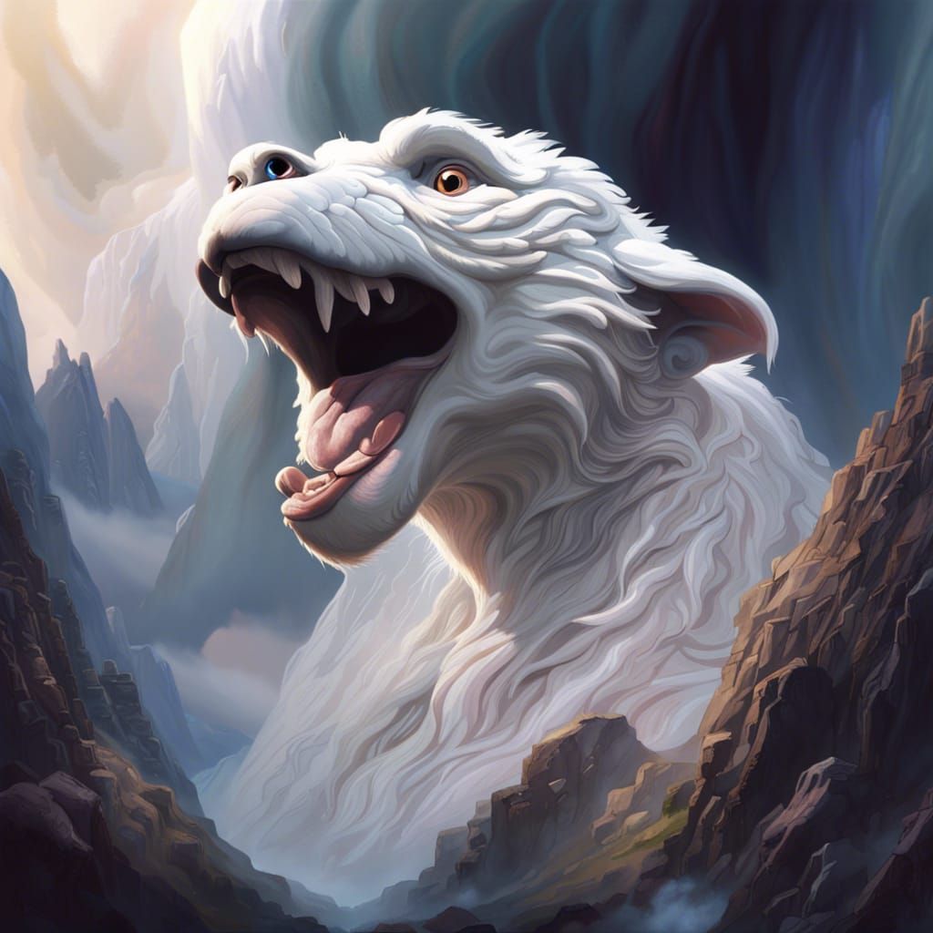 Detailed Digital Rendering of Falcor from NeverEnding Story