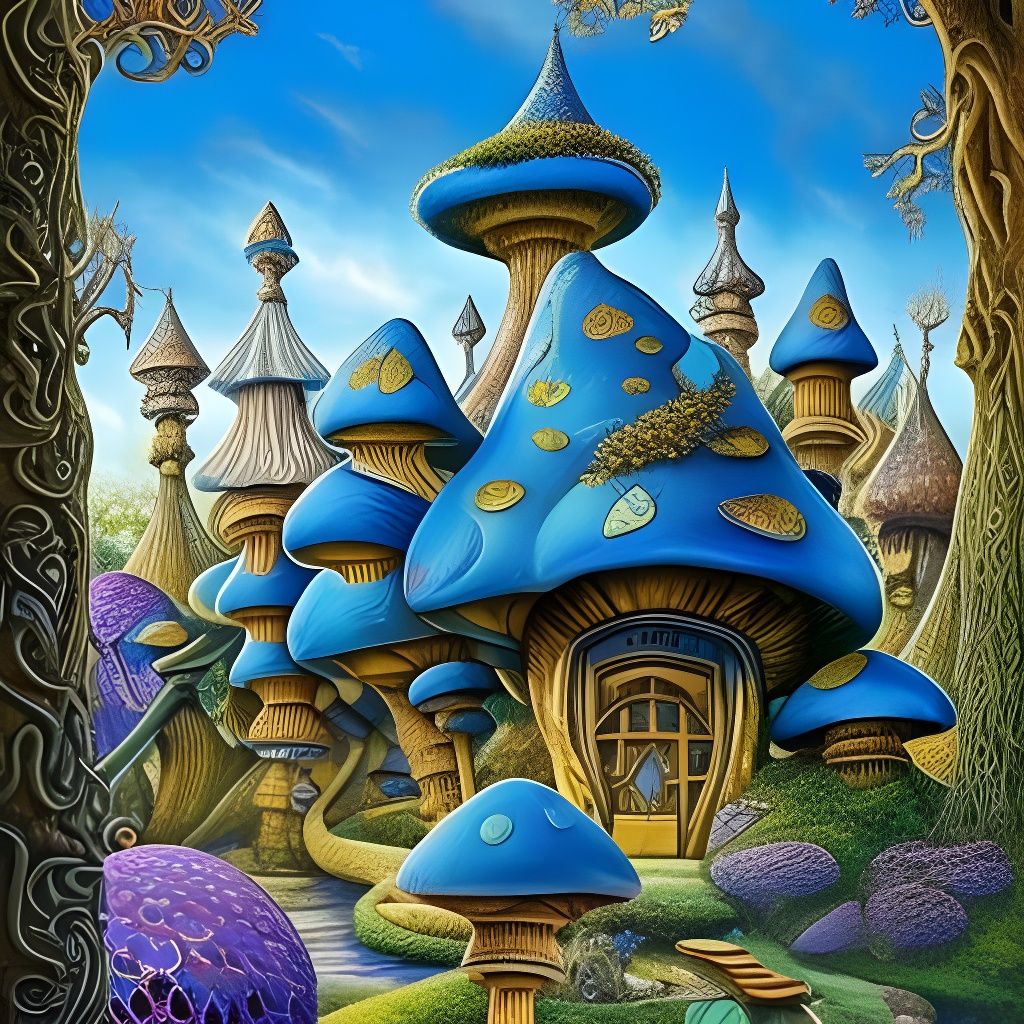 Fairytale Shroompunk Mansion in Blue Toadstool Lowland