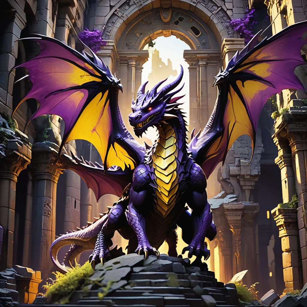 Dragon Flaunting Power in Art Nouveau Style