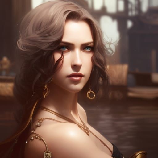 Fantasy Portrait: Attractive Commoner at the Docks
