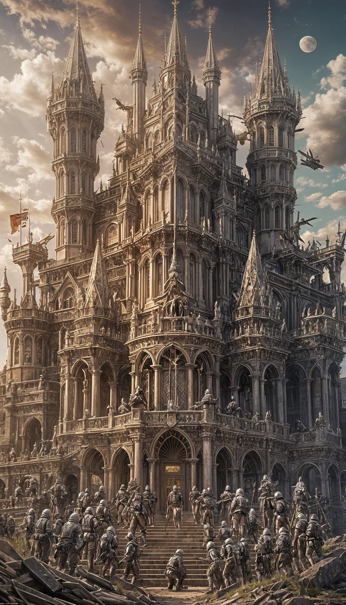 Knight's Armament Display: Detailed Digital Art