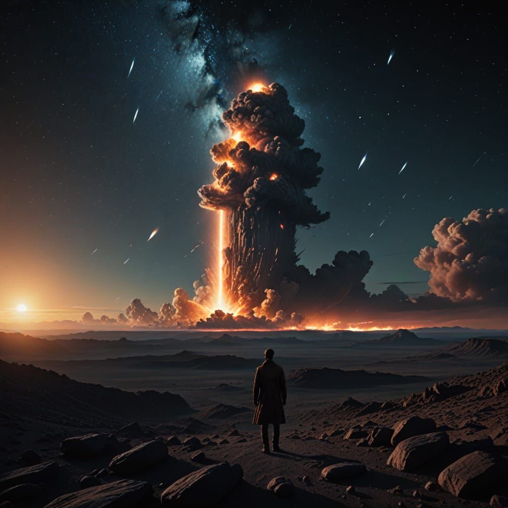 Epic Space Odyssey in Cinematic Film Style