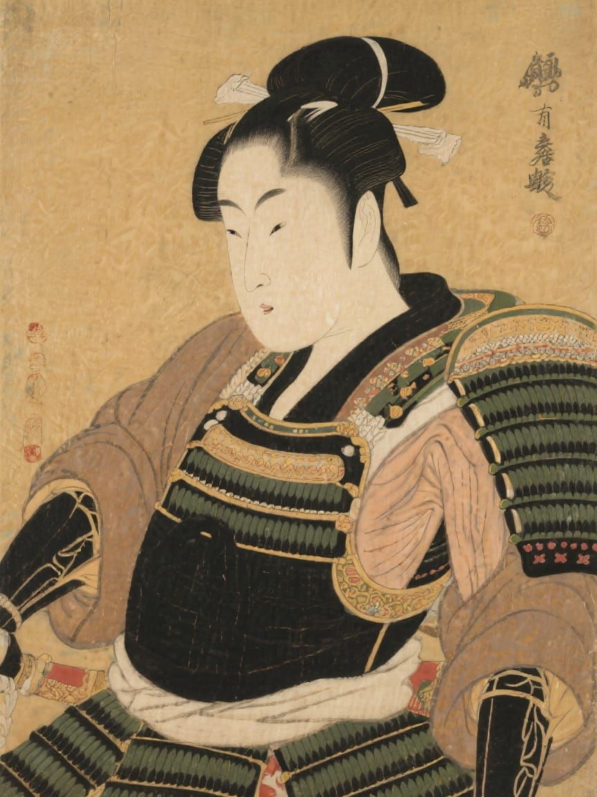 Gorgeous 17th Century Japanese Samurai Painting