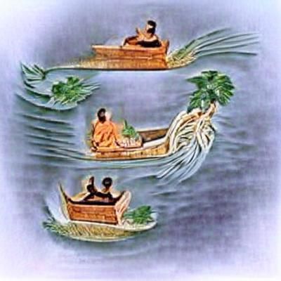 Namarupa: Two Figures Adrift on a Boat