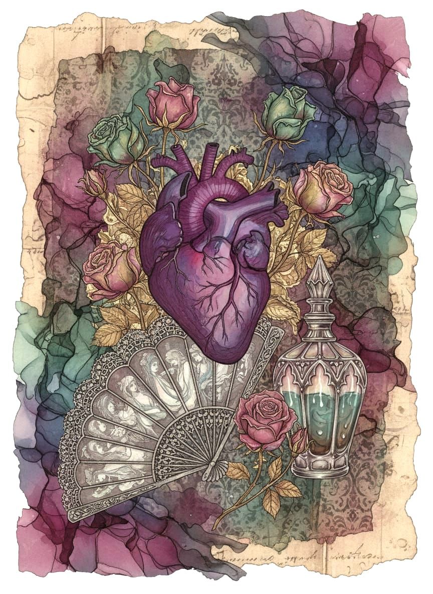 Intricately detailed alcohol ink illustration, Zentangle, fa...