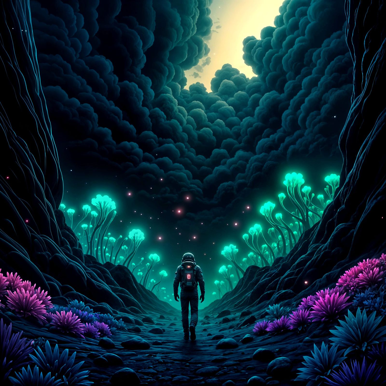 Astronaut on a Mysterious Alien Planet