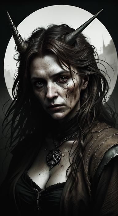 Film Noir: Peasant Woman on Unicorn in London