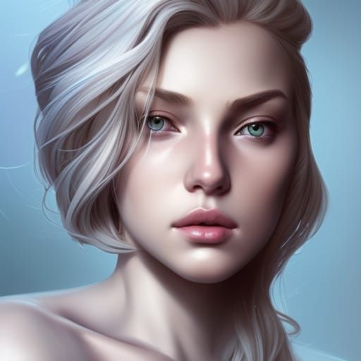 Blonde Girl Portrait in Hyperdetailed Lighting