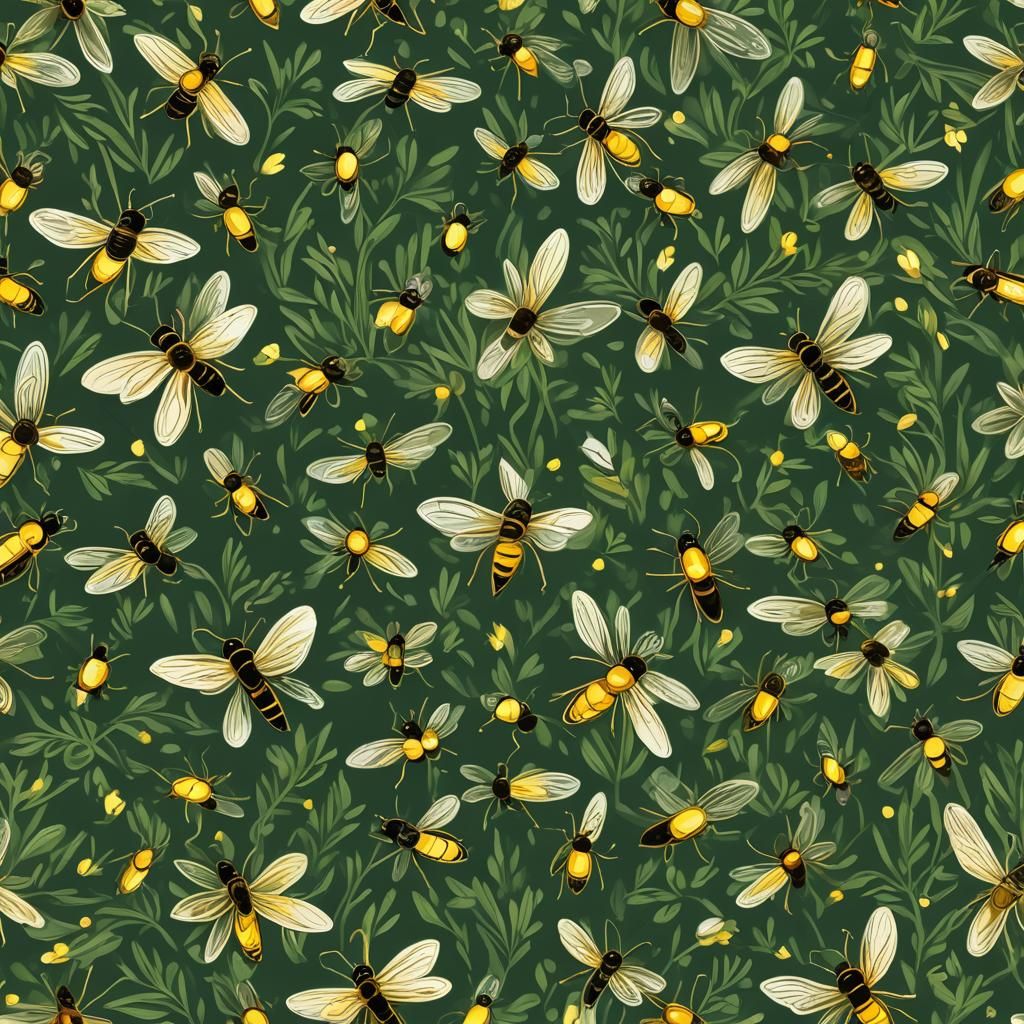 Hyperrealistic Fireflies at Dawn: Ultra Detailed