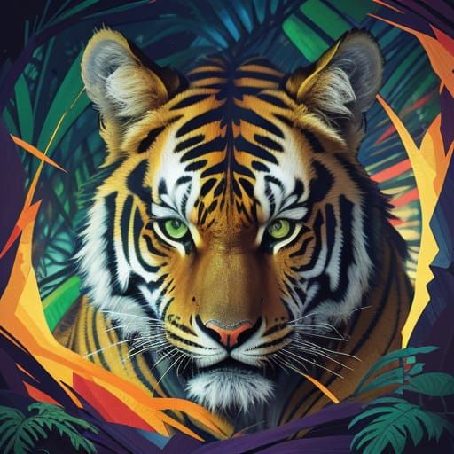 Tigre in Bold Comic Book Style