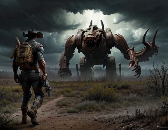 Gambler Confronts Mutant in Post-Apocalyptic Showdown