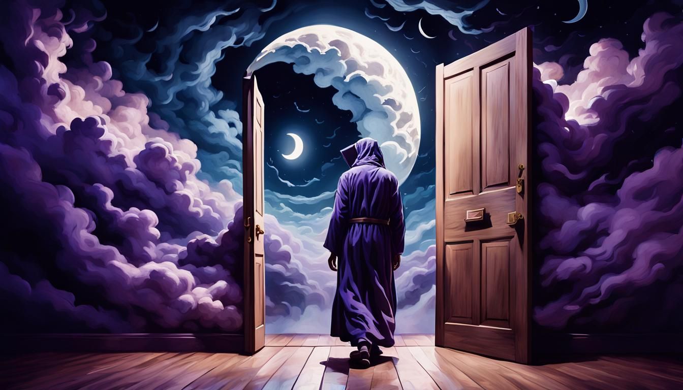 Surreal Sleepwalker About to Fall into the Void