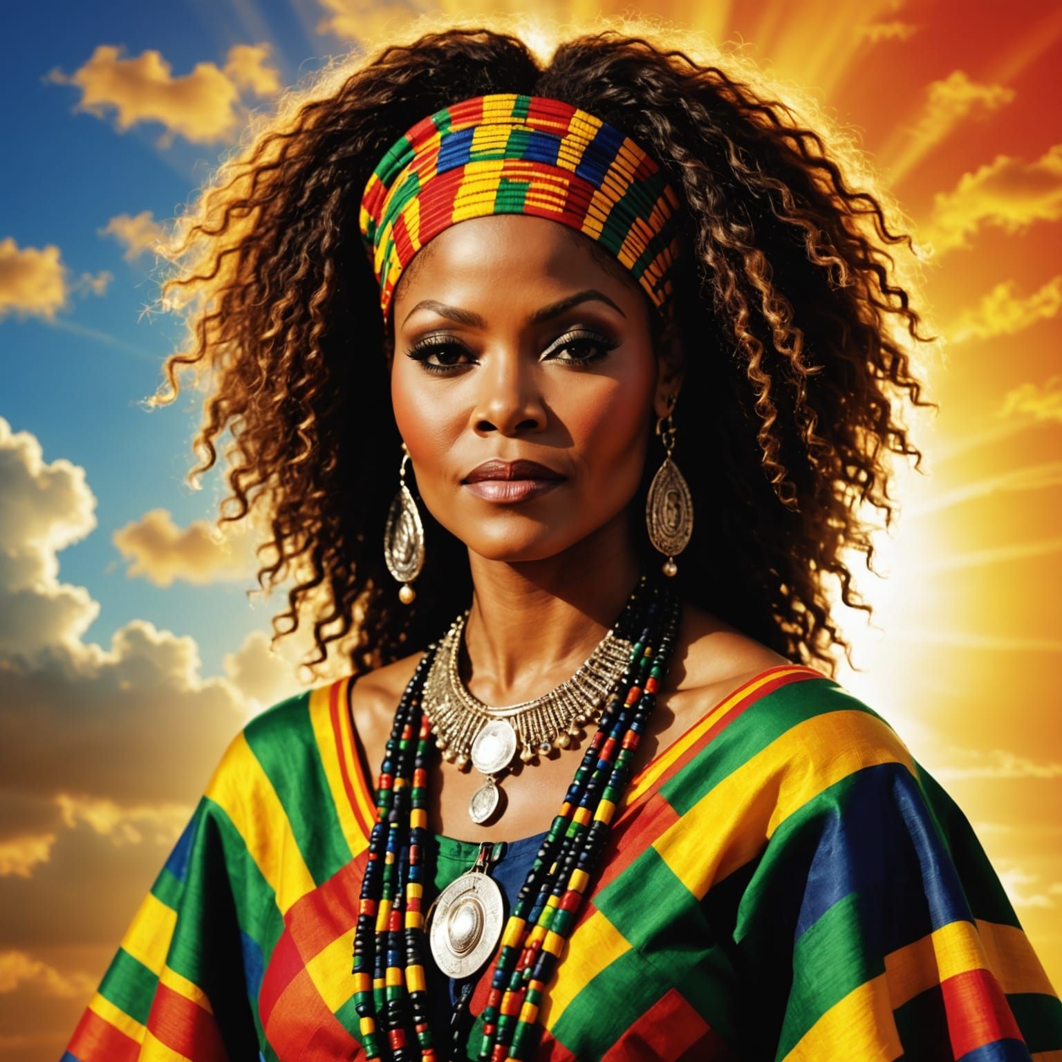 Janet Jackson in Traditional Ghanaian Kente Kaba