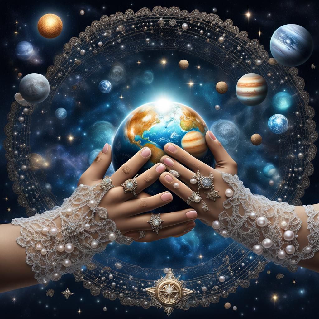 Die Erde in unseren Händen: Ein Symbol für kosmische Fürsorge”