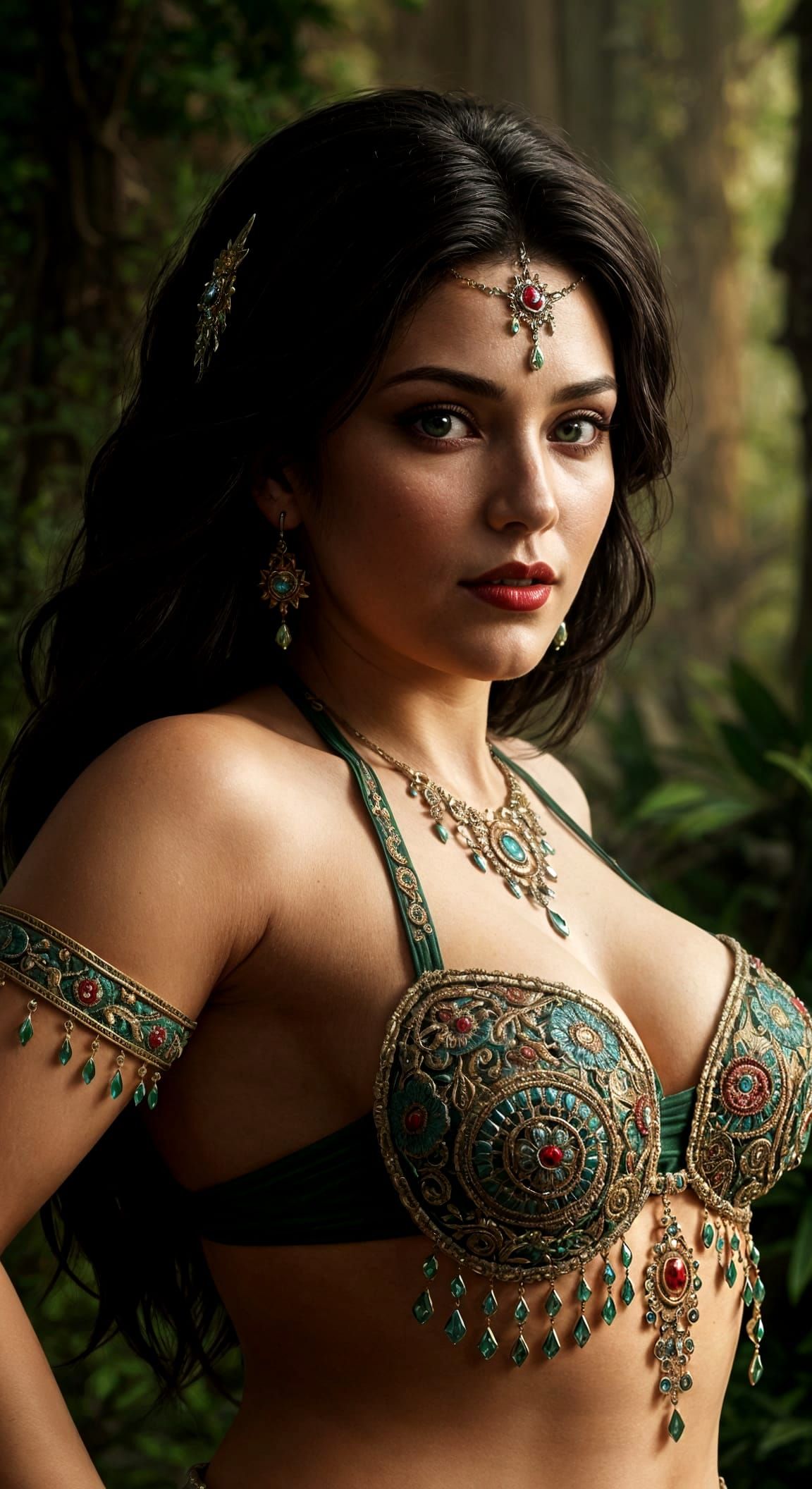 Middle Eastern Belly Dancer in Vintage Photo Style