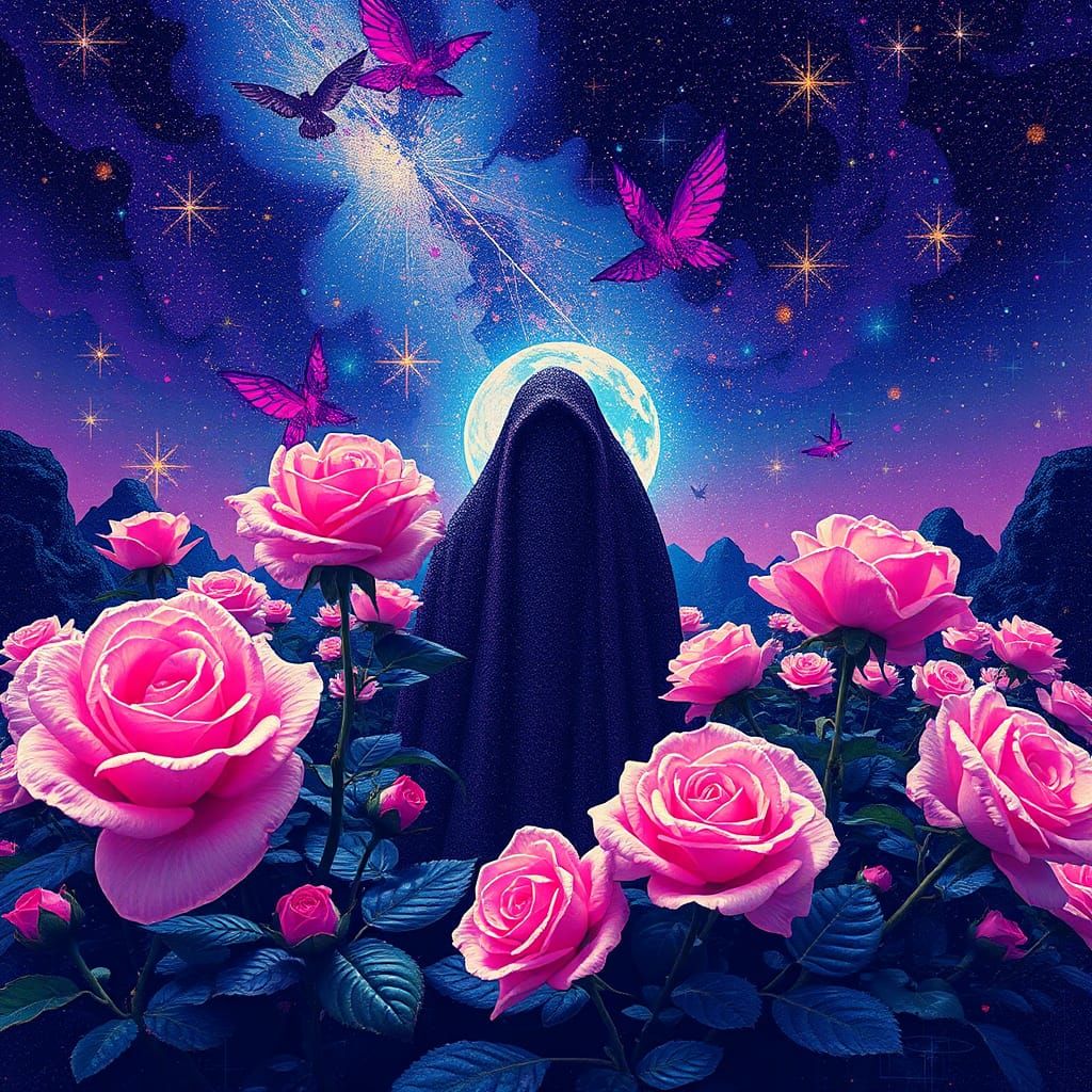 Maximalist Abstract Constellation with Glitch Effects