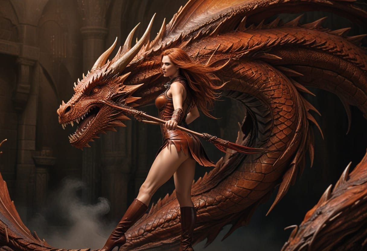 Dancing Supermodel Engages Medieval Dragon in Epic Combat
