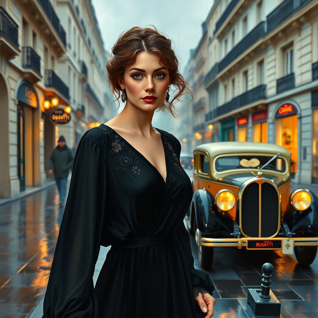 Vibrant Neo-Art Nouveau Portrait in Oil