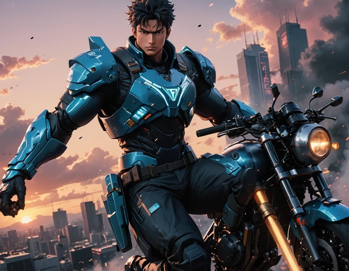 Anime Action Hero in 1980s Style, 8K