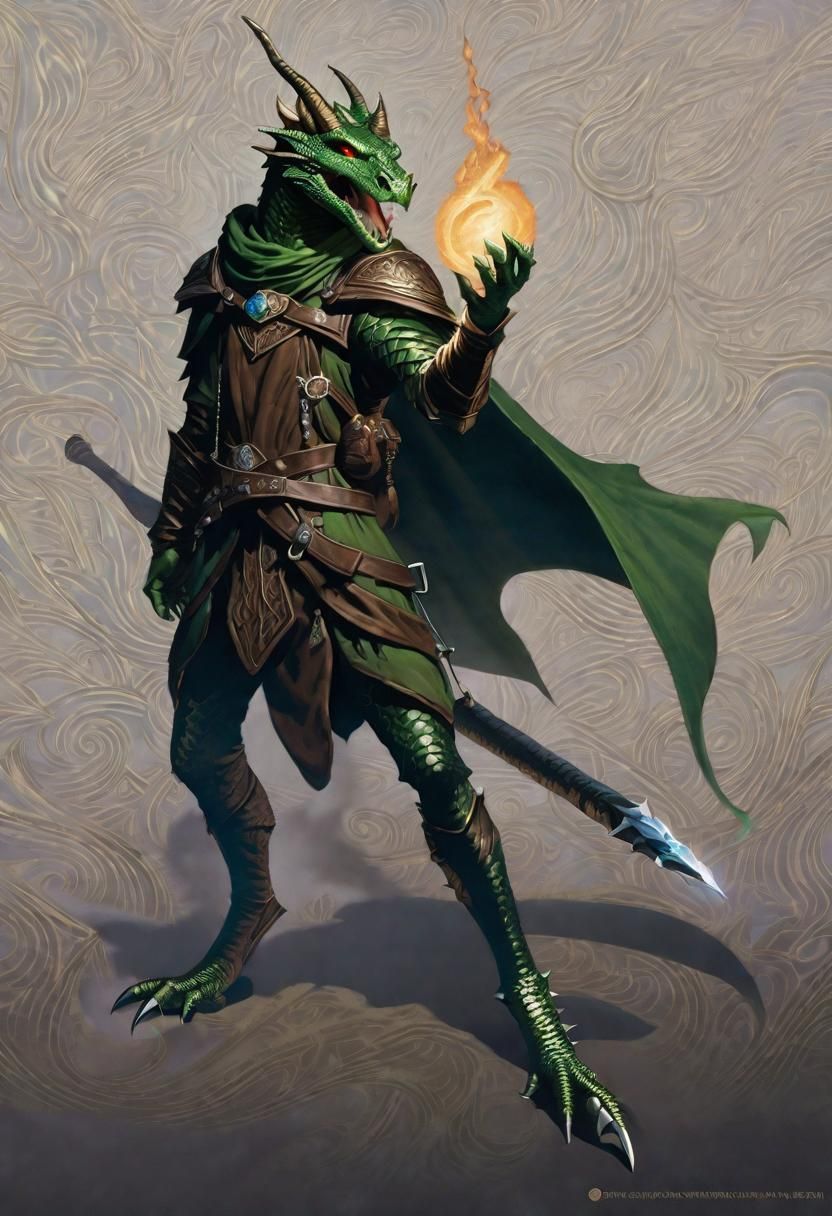 Green dragonborn rune knight